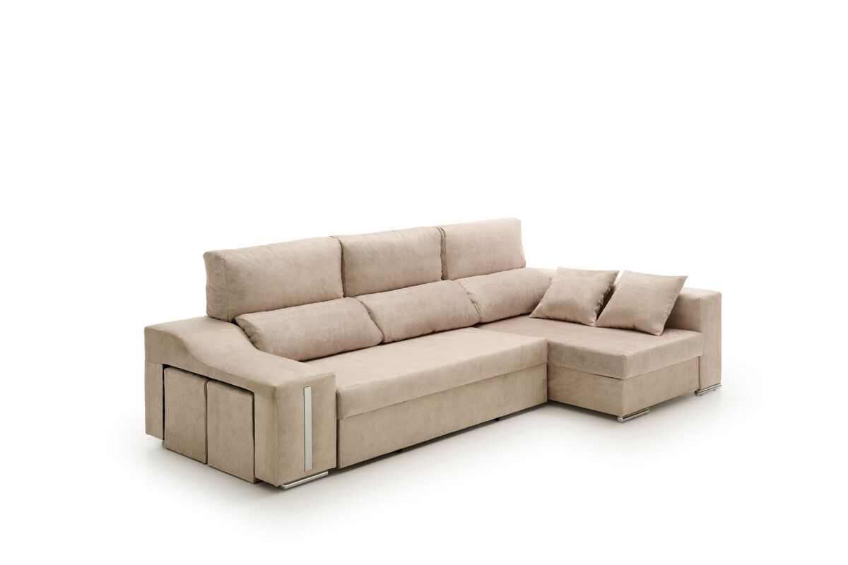 Sofa Chaise Longue Cama con Arcón y Puff Giuliana