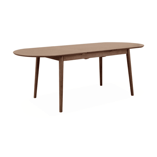 Mesa de jantar extensível com capacidade, 6 a 8 pessoas, Lisa, Madeira de nogueira, 160x90x75 cm