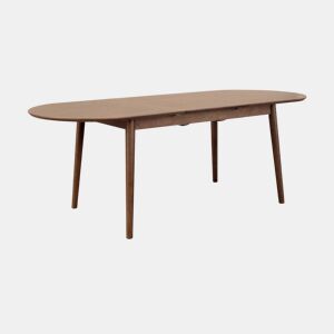 Mesa de jantar extensível com capacidade, 6 a 8 pessoas, Lisa, Madeira de nogueira, 160x90x75 cm