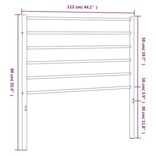 vidaXL Cabeceira de cama 107 cm metal preto vidaXL Cabeceira de cama 107 cm metal preto