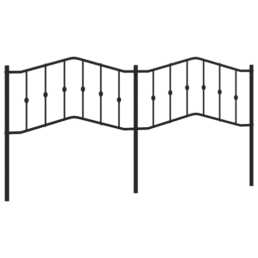 vidaXL Cabeceira de cama 200 cm metal preto vidaXL Cabeceira de cama 200 cm metal preto