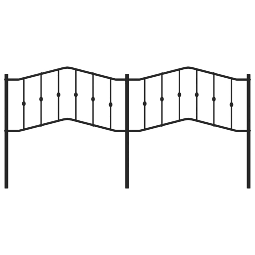 vidaXL Cabeceira de cama 200 cm metal preto vidaXL Cabeceira de cama 200 cm metal preto