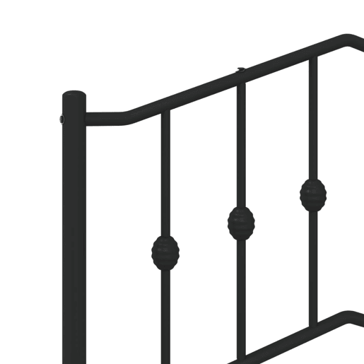 vidaXL Cabeceira de cama 200 cm metal preto vidaXL Cabeceira de cama 200 cm metal preto