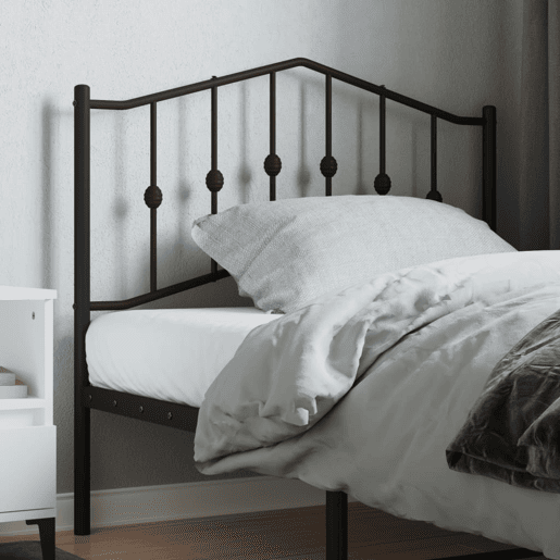 vidaXL Cabeceira de cama 100 cm metal preto vidaXL Cabeceira de cama 100 cm metal preto