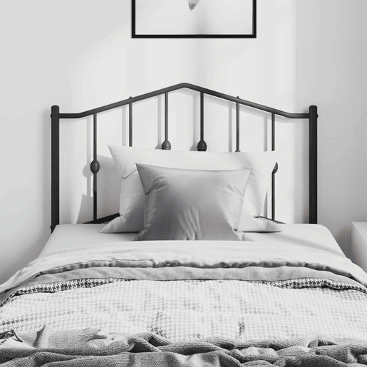 vidaXL Cabeceira de cama 100 cm metal preto vidaXL Cabeceira de cama 100 cm metal preto