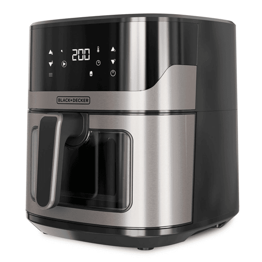 Fritadeira sem Óleo Black & Decker BXAF6500E Preto Prateado 1600 W 6,5 L
