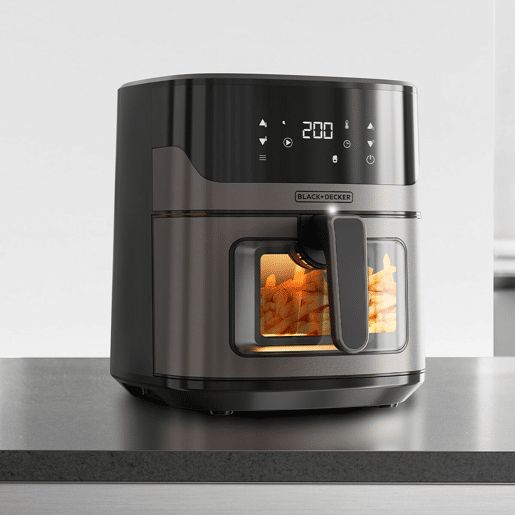 Fritadeira sem Óleo Black & Decker BXAF6500E Preto Prateado 1600 W 6,5 L
