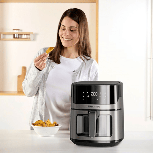 Fritadeira sem Óleo Black & Decker BXAF6500E Preto Prateado 1600 W 6,5 L