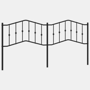 vidaXL Cabeceira de cama 193 cm metal preto