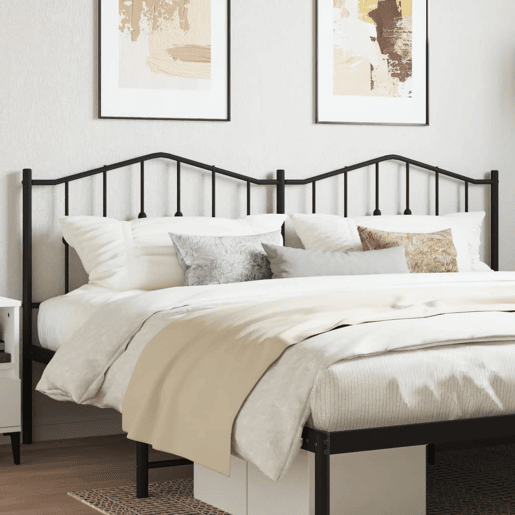 vidaXL Cabeceira de cama 193 cm metal preto vidaXL Cabeceira de cama 193 cm metal preto