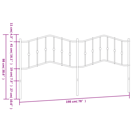 vidaXL Cabeceira de cama 193 cm metal preto vidaXL Cabeceira de cama 193 cm metal preto