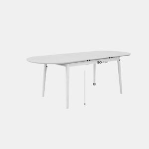 Mesa de jantar extensível com capacidade, 6 a 8 pessoas, Lisa, Natural, 160x90x75 cm