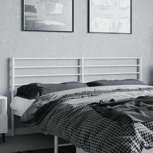 vidaXL Cabeceira de cama 180 cm metal branco vidaXL Cabeceira de cama 180 cm metal branco