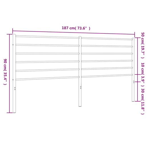 vidaXL Cabeceira de cama 180 cm metal branco vidaXL Cabeceira de cama 180 cm metal branco