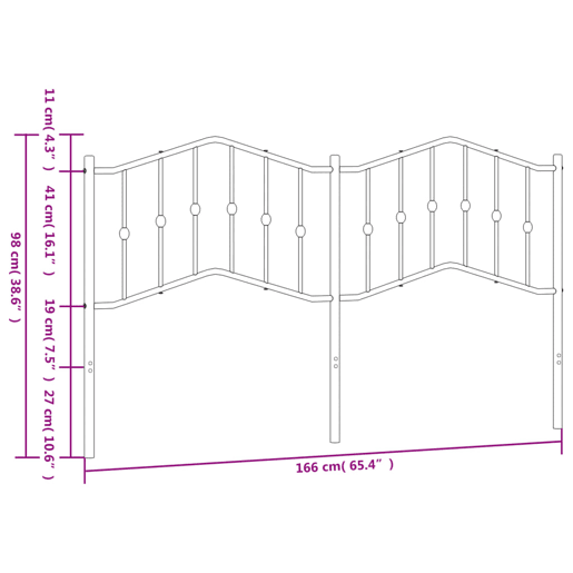 vidaXL Cabeceira de cama 160 cm metal branco vidaXL Cabeceira de cama 160 cm metal branco