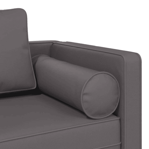vidaXL Chaise longue com almofadões couro artificial cinzento vidaXL Chaise longue com almofadões couro artificial cinzento