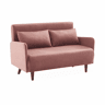 Sofá-cama em veludo com pernas de madeira de 2 lugares, Panam veludo, Portogallo, 131x75x81 cm
