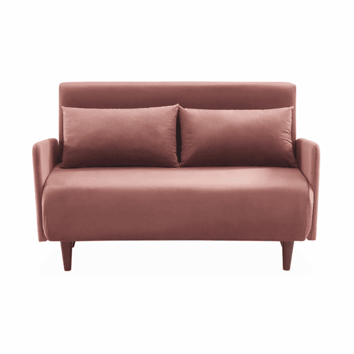 Sofá-cama em veludo com pernas de madeira de 2 lugares, Panam veludo, Portogallo, 131x75x81 cm