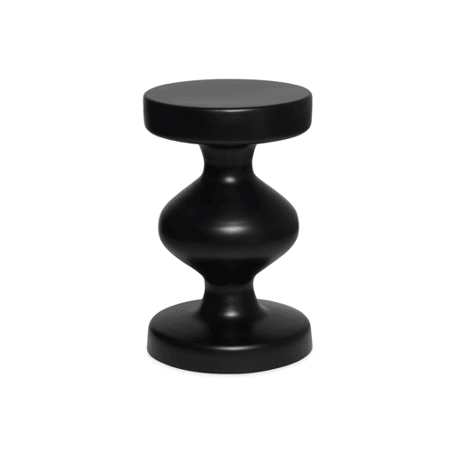 Mesa de apoio o mesa de cabeceira em metal, Hawa, Preto, 29.5x29.5x48.5 cm