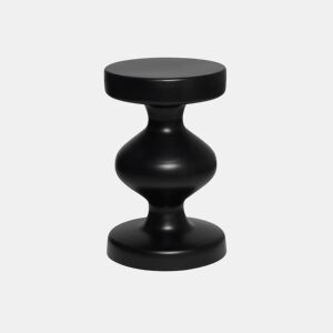 Mesa de apoio o mesa de cabeceira em metal, Hawa, Preto, 29.5x29.5x48.5 cm