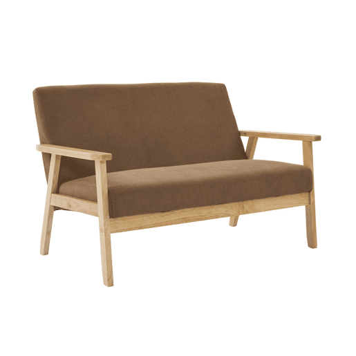 Sofá em veludo canelado, pernas de madeira de 2 lugares, Isak veludo canelado, Taupe, 114x69.5x73 cm