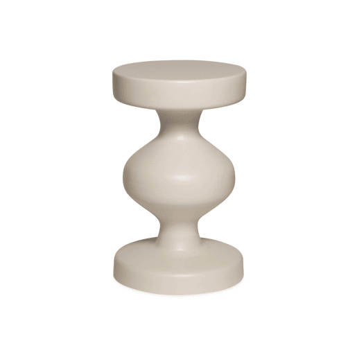 Mesa de apoio o mesa de cabeceira em metal, Hawa, Creme, 29.5x29.5x48.5 cm