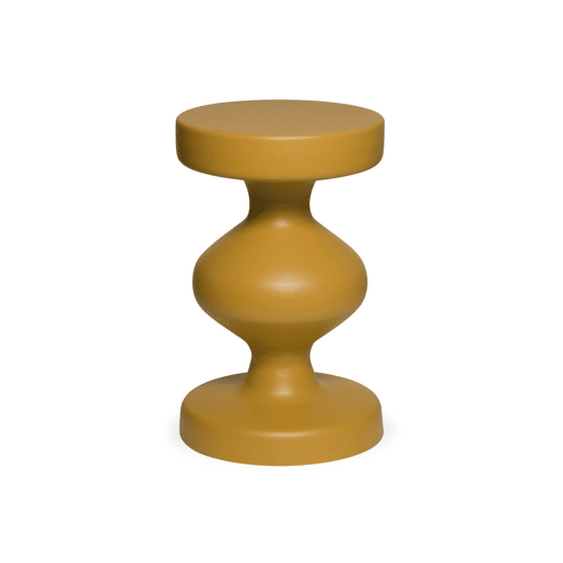 Mesa de apoio o mesa de cabeceira em metal, Hawa, Mostarda, 29.5x29.5x48.5 cm