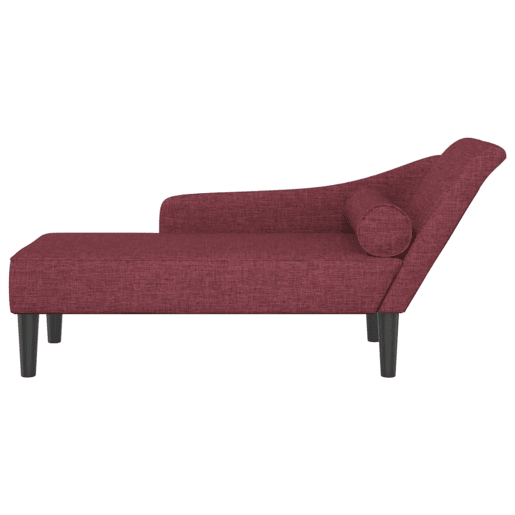 vidaXL Chaise longue com almofadões tecido vermelho tinto vidaXL Chaise longue com almofadões tecido vermelho tinto