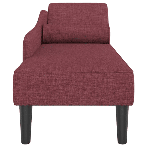 vidaXL Chaise longue com almofadões tecido vermelho tinto vidaXL Chaise longue com almofadões tecido vermelho tinto
