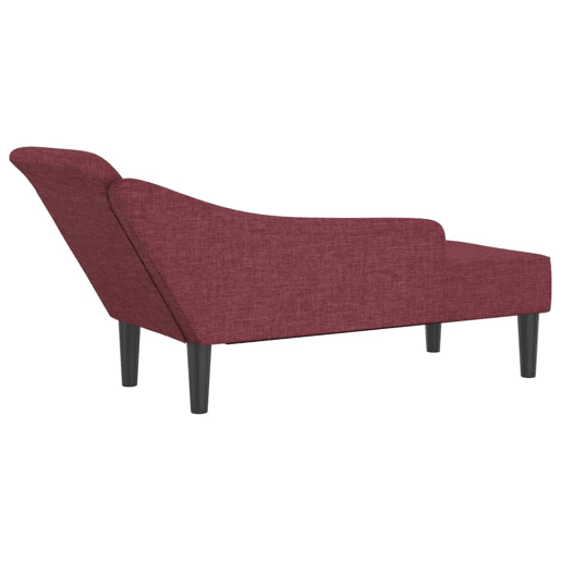 vidaXL Chaise longue com almofadões tecido vermelho tinto vidaXL Chaise longue com almofadões tecido vermelho tinto