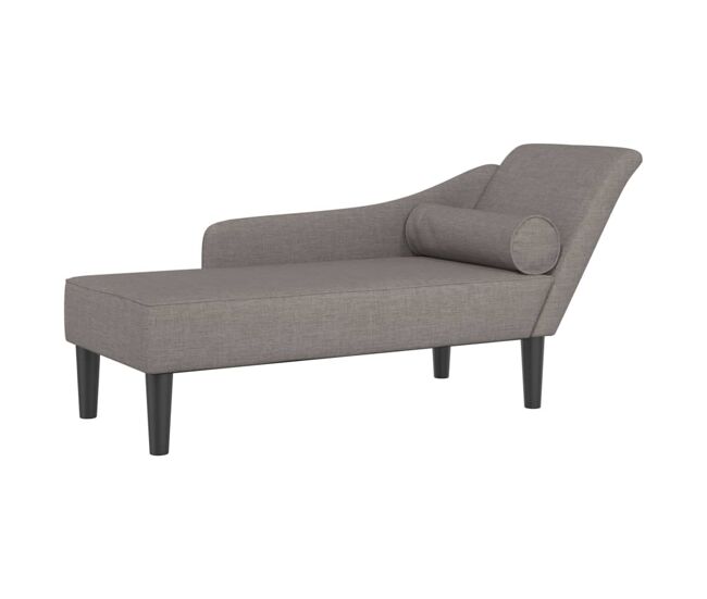 Vidaxl sofá diván con cojines tela gris taupe