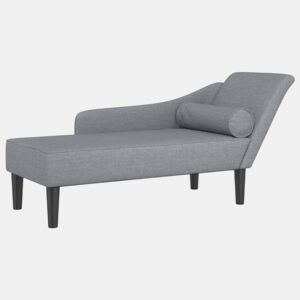 vidaXL Chaise lounge com almofadões tecido cinzento-claro
