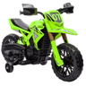 AIYAPLAY Moto Elétrica para Crianças com +3 Anos, Motocicleta a Bateria 12V para Crianças com Rodas de Treino, Acelerador no Punho e Buzina, Suporta até 30 kg, Cor Verde