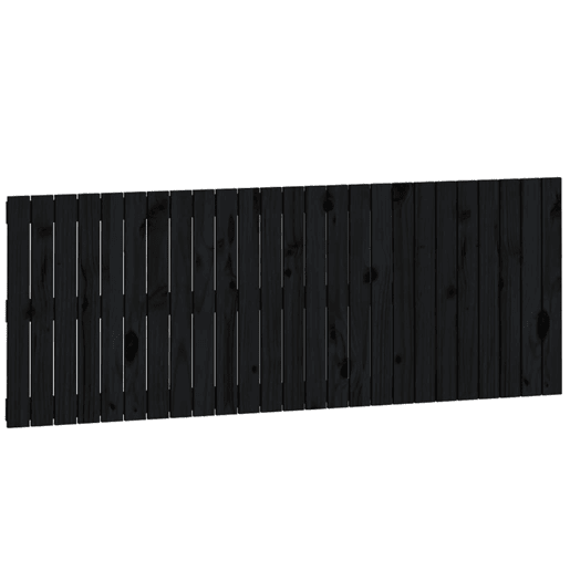 vidaXL Cabeceira de parede 159,5x3x60 cm madeira de pinho maciça preto
