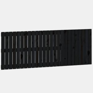 vidaXL Cabeceira de parede 159,5x3x60 cm madeira de pinho maciça preto