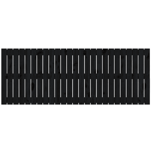 vidaXL Cabeceira de parede 159,5x3x60 cm madeira de pinho maciça preto