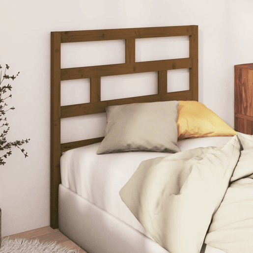 vidaXL Cabeceira de cama 106x4x100 cm pinho maciço castanho mel