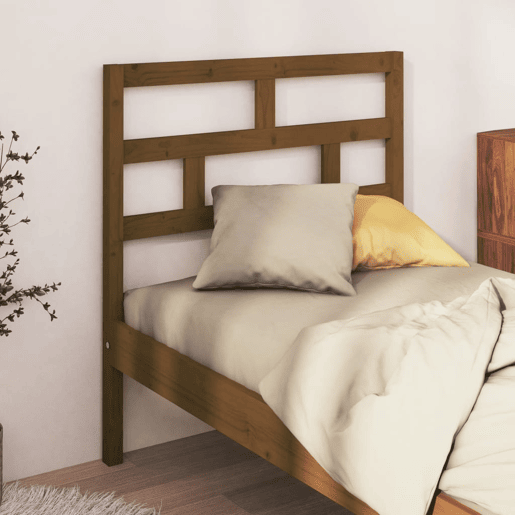 vidaXL Cabeceira de cama 106x4x100 cm pinho maciço castanho mel