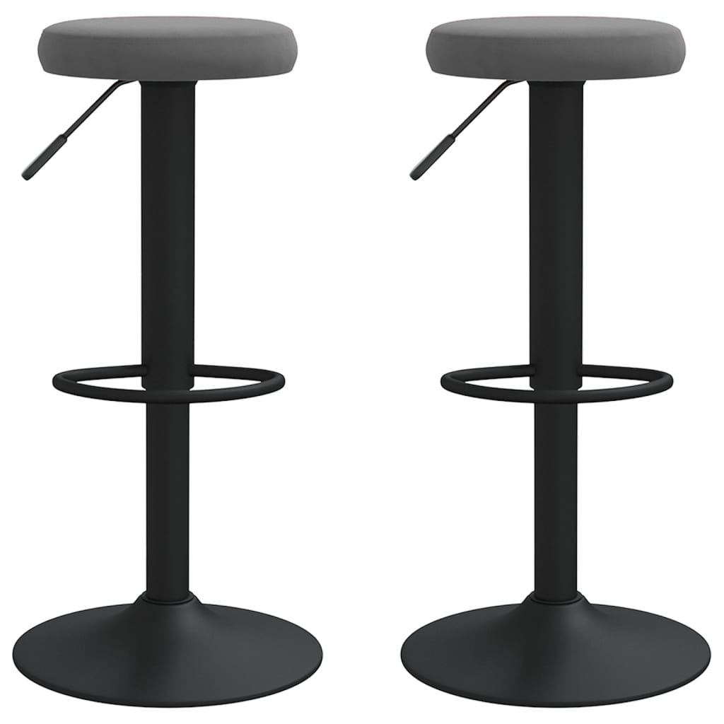 Vidaxl taburetes de cocina 2 unidades terciopelo gris oscuro