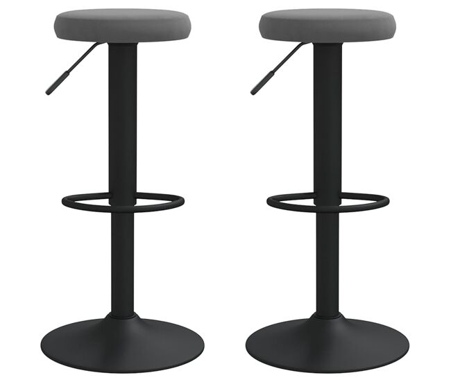 Vidaxl taburetes de cocina 2 unidades terciopelo gris oscuro