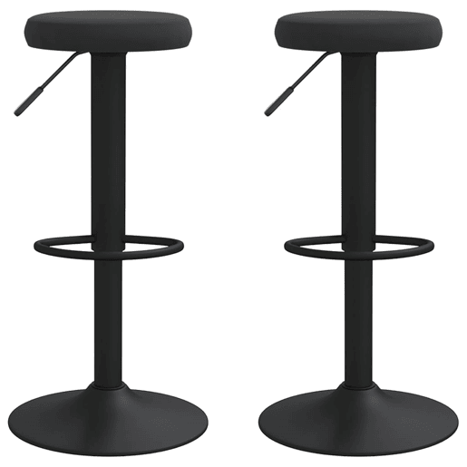 vidaXL Bancos de bar 2 pcs veludo preto