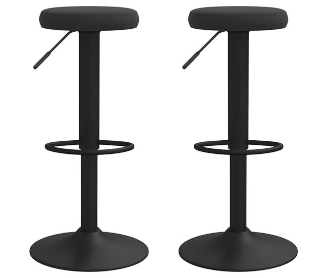 Vidaxl taburetes de cocina 2 unidades terciopelo negro
