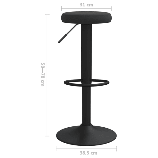 vidaXL Bancos de bar 2 pcs veludo preto