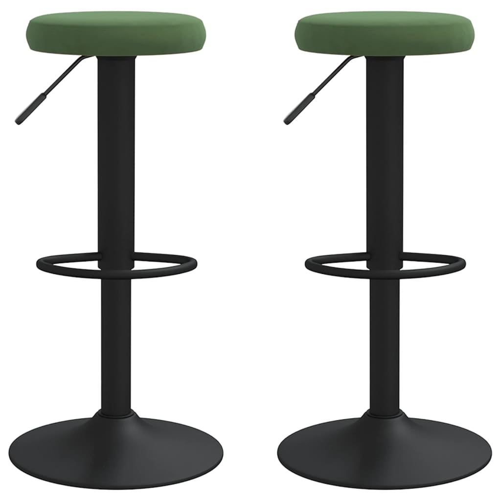 Vidaxl taburetes de cocina 2 unidades terciopelo verde oscuro