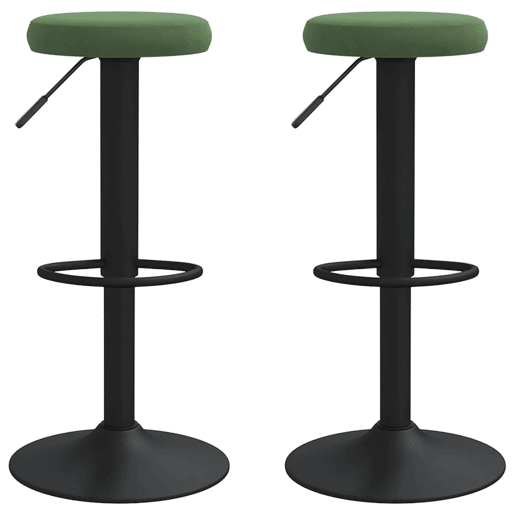vidaXL Bancos de bar 2 pcs veludo verde-escuro