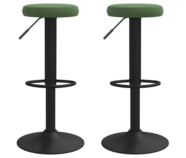 Vidaxl taburetes de cocina 2 unidades terciopelo verde oscuro