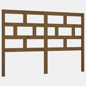 vidaXL Cabeceira de cama 126x4x100 cm pinho maciço castanho mel