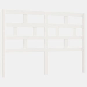 vidaXL Cabeceira de cama 146x4x100 cm pinho maciço branco