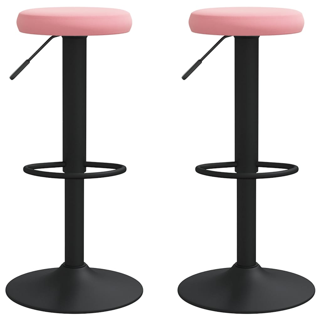 Vidaxl taburetes de cocina 2 unidades terciopelo rosa