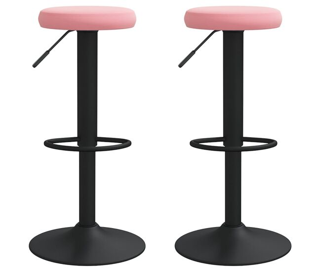 Vidaxl taburetes de cocina 2 unidades terciopelo rosa